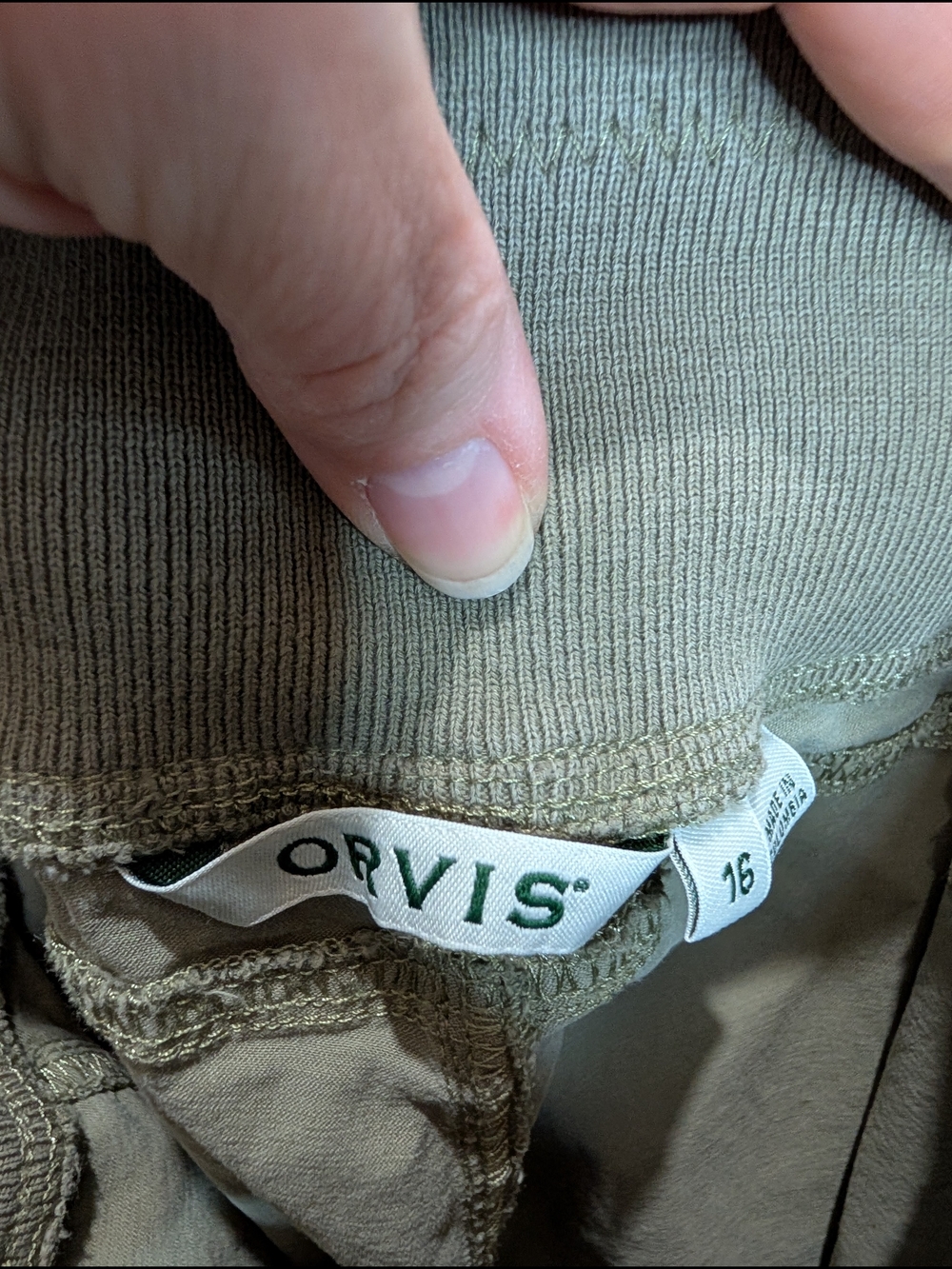 Orvis Olive Stretch Waist Lyocell Pants - Picture 6 of 7